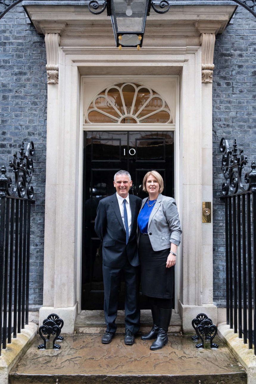 Mike Spall and Katherine Fletcher MP at 10 Downing Street