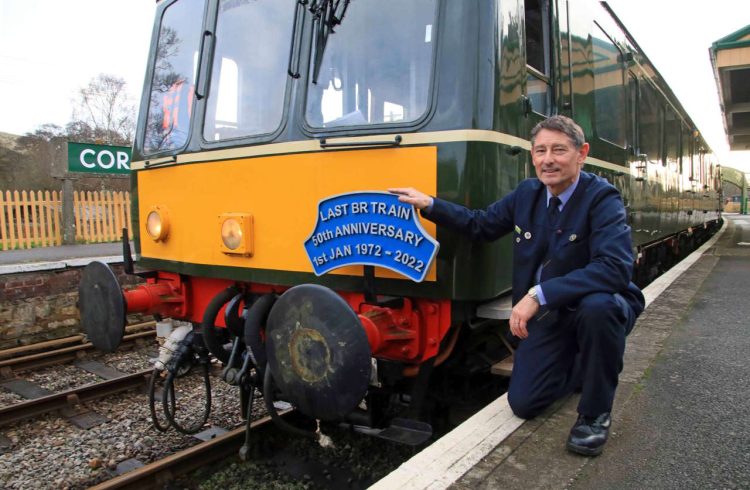 Peter Frost and SR Wareham Class 117 heritage diesel train Corfe Castle