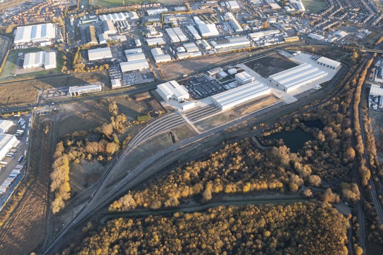 Aerial view of Siemens Mobility site taken in January 2023