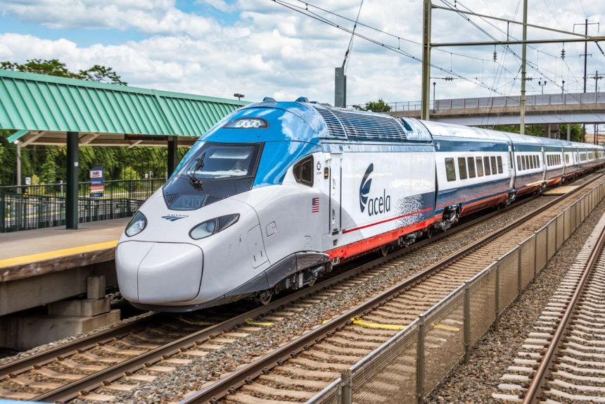 Acela II passes through Halethorpe, MD on its way to Washington DC for the first time