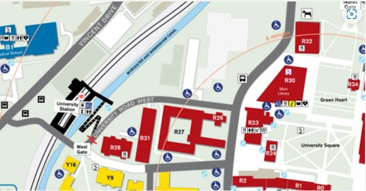 Birmingham University map