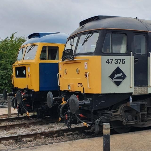 Brush Type 4 British Rail Class 47 No’s 47105 & 47376 on shed at Toddington