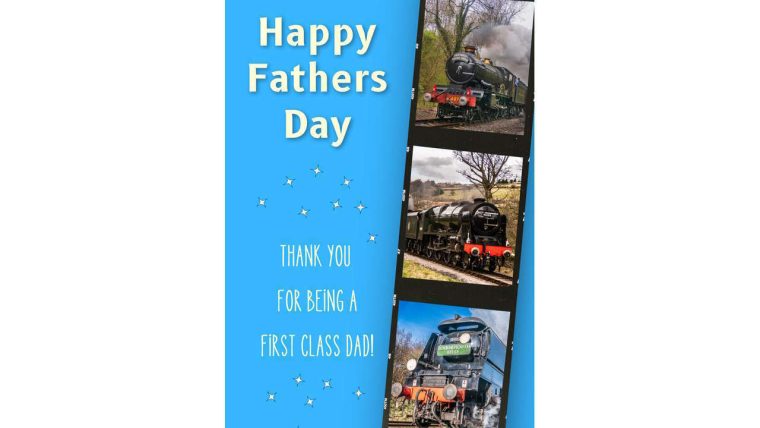Steam train father's day card
