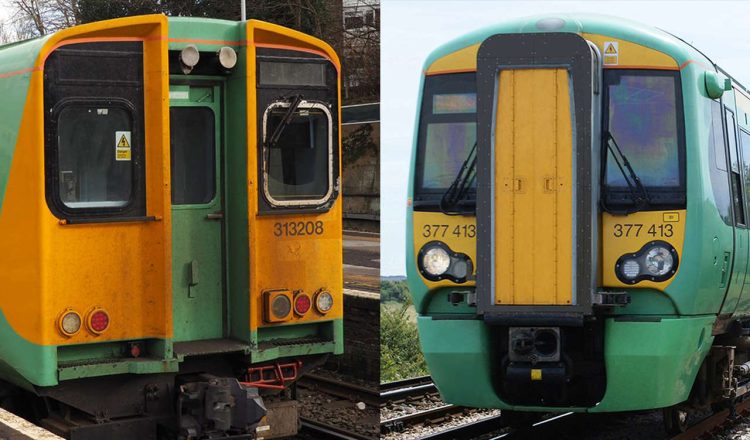 COmparison of ol Class 313 and new CLass 377 trains
