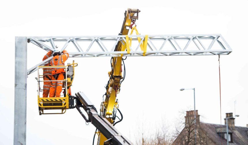 Network Rail Electrification Works in Cambus.