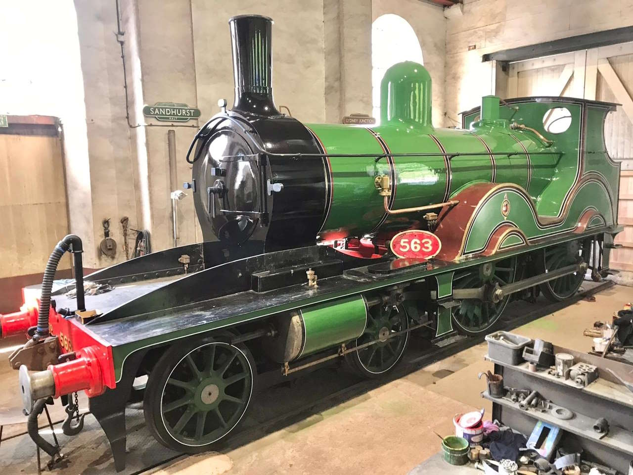 paintwork-and-progress-for-swanage-railway-s-t3-steam-locomotive-563
