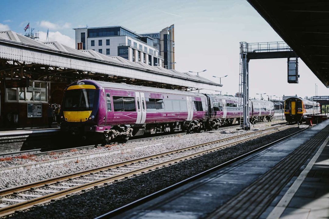 Class 170 train sitting on platform at Nottingham Station