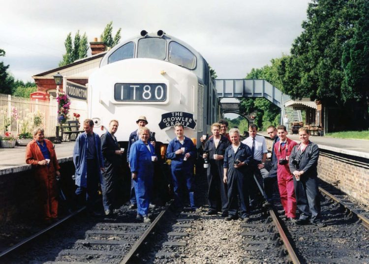 1998 photo of loco and workers