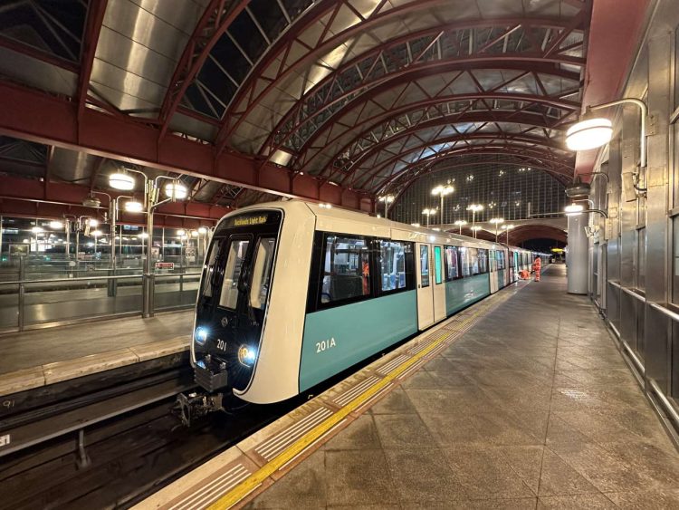 New DLR trains at Canary Wharf