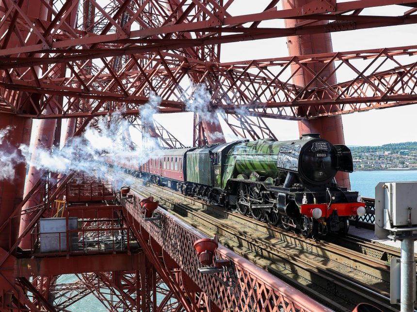 Flying Scotsman on the Forth Bridge 3 July 2023.