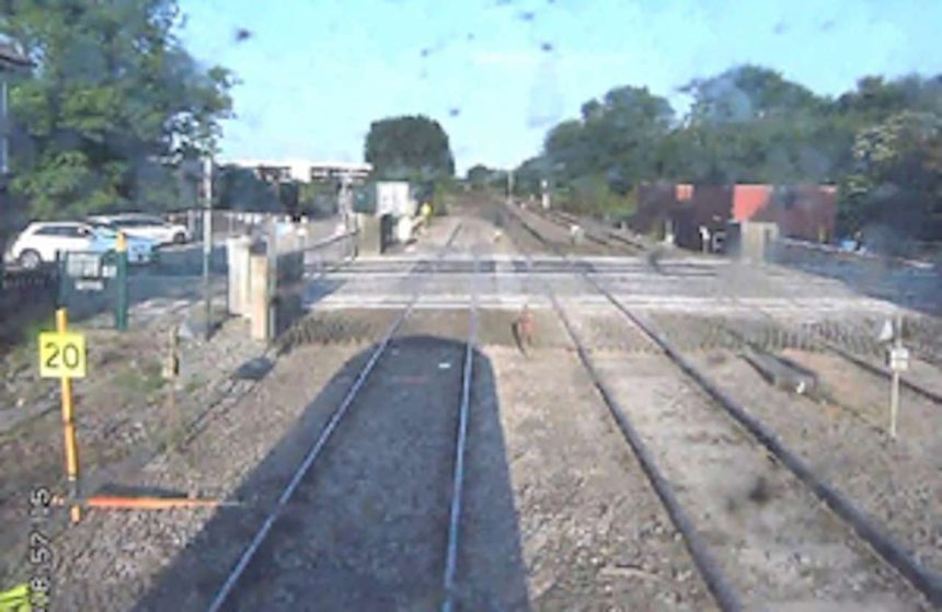 Forward-facing CCTV from the train involved at Melton Lane level crossing (courtesy of Northern Rail).