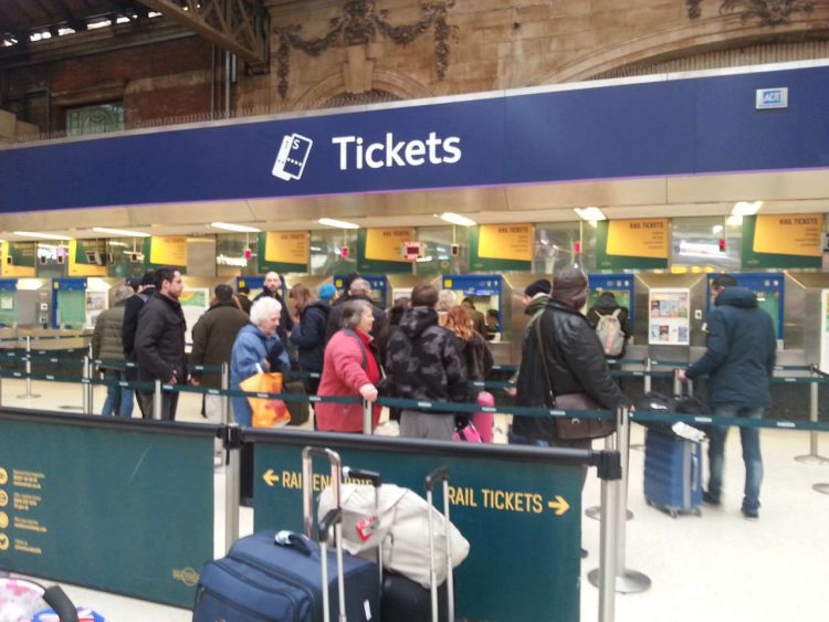 Ticket office queue at London Victoria