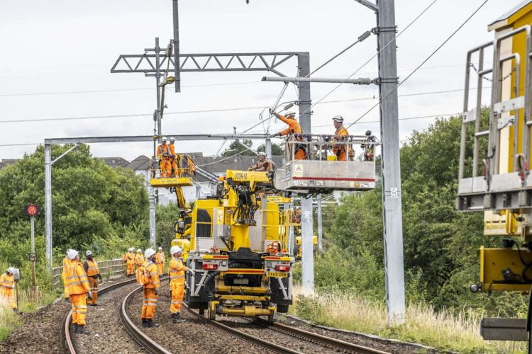 Scotland railway line reopens after electrification preparation work ...