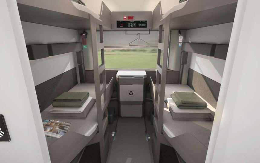 Bed area on a train