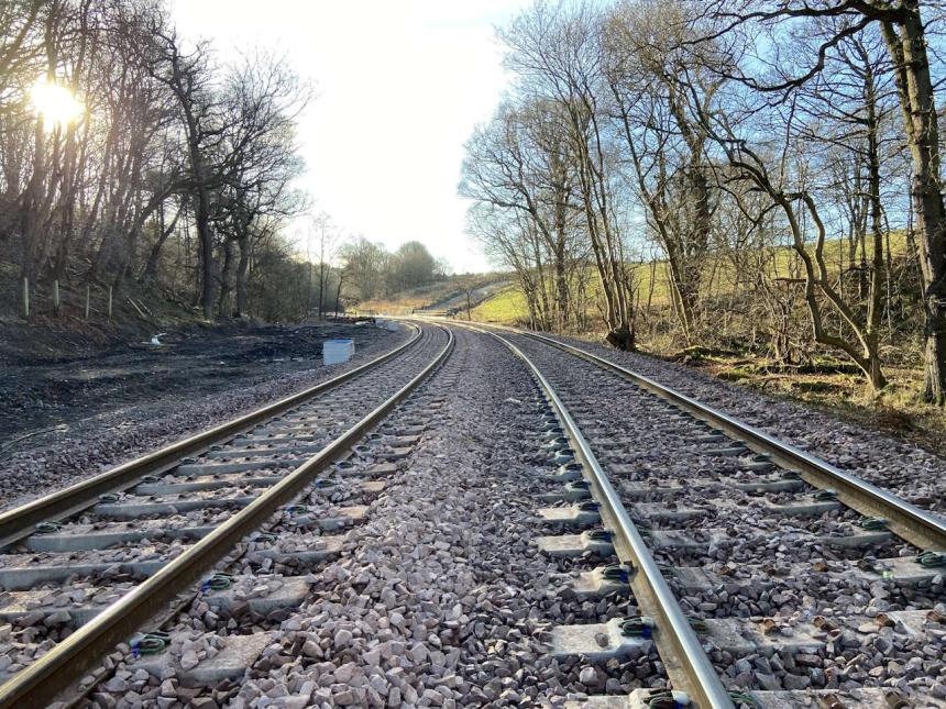 Double track section on Levenmouth railway line