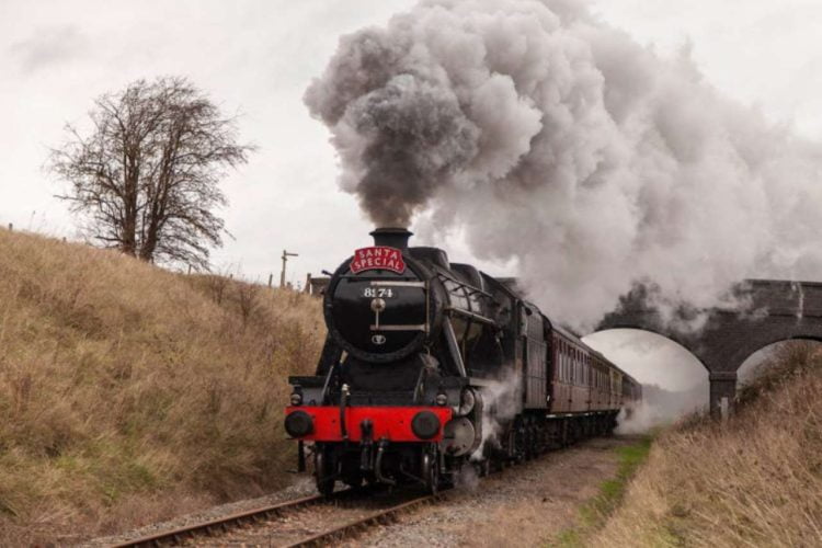 LMS 8F hauling a Santa Special on the Great Central Railway Nottingham.