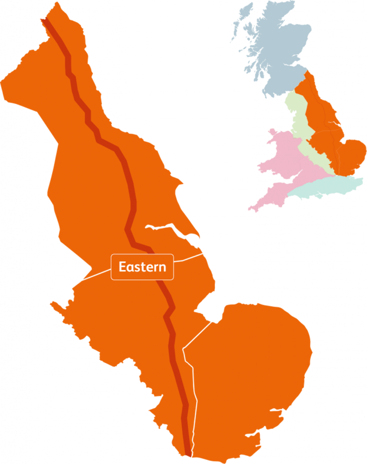 Network Rail's Eastern Region // Credit: Network Rail