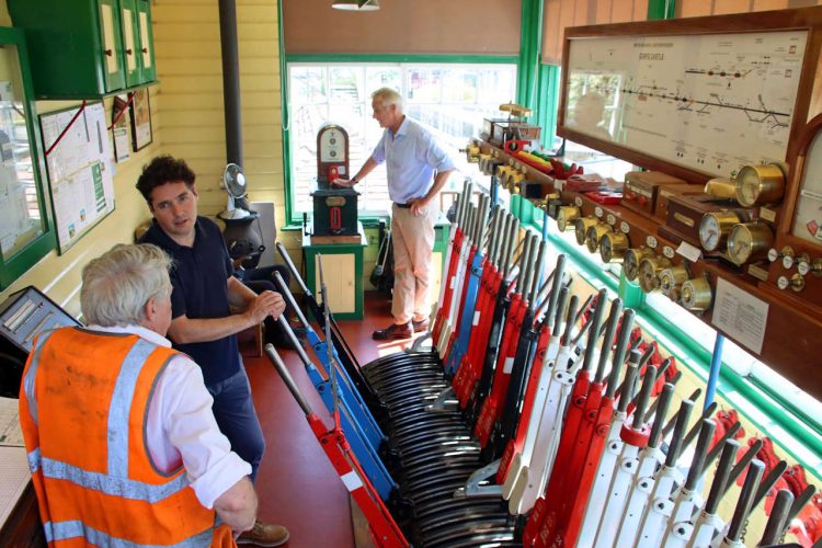 Rail Minister Huw Merriman Corfe Castle signal box Tuesday 22 August 2023 ANDREW PM WRIGHT EM (1 (3) (1)