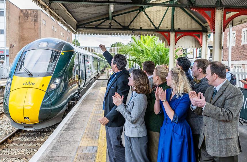 GWR named an IET after Agatha Christie at Paignton. The travelling cast of The Mousetrap accompanied the naming ceremony, one of the famous actors Todd Carty (ex Eastenders) was among the cast