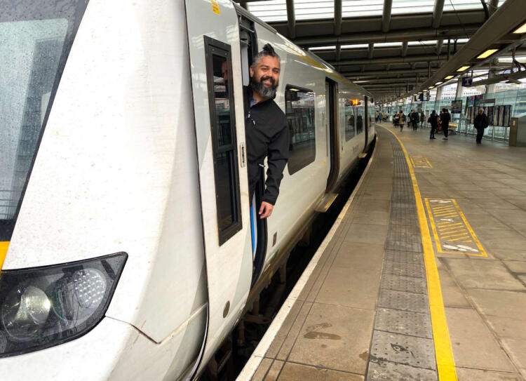 Driver Clint Almeida at Blackfriars during his final assessment for driving in ETCS and ATO