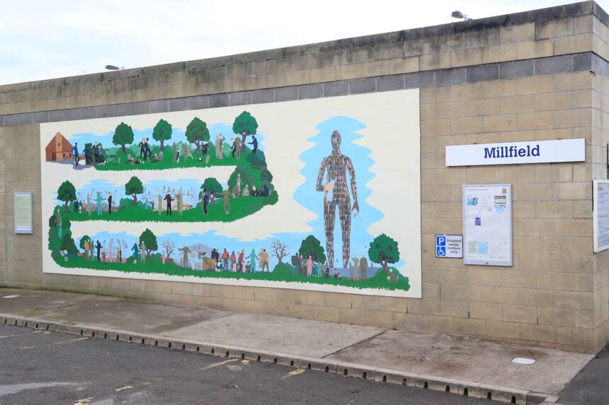 Millfield Metro station mural