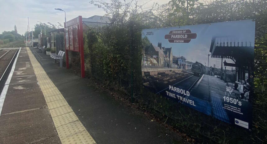 Posters on Lancashire station takes travellers back to the 1950s
