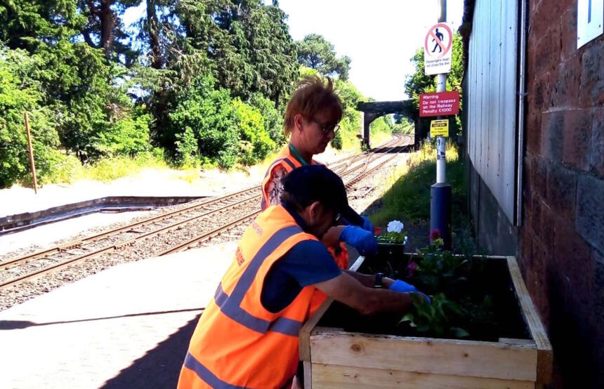 Volunteers at Dalston railway station