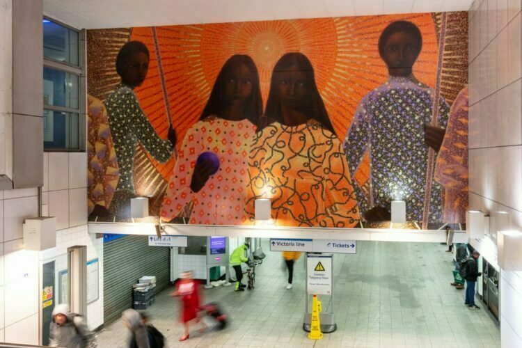 Jem Perucchini's artwork at Brixton station