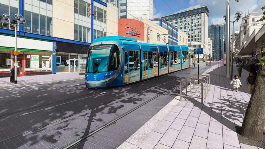 Visualisation of the Metro tram on Lower Bull Street