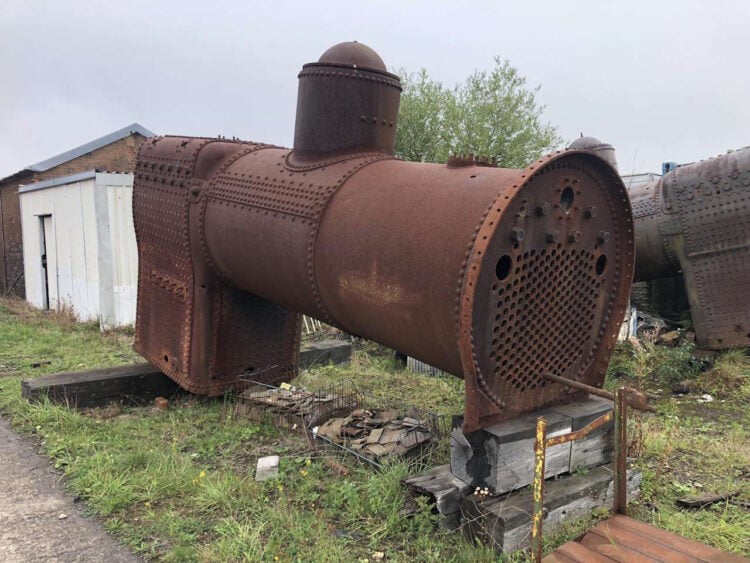 The boiler of 5700 Class No. 9629 waiting for overhaul. // Credit: Leaky Finders Ltd.