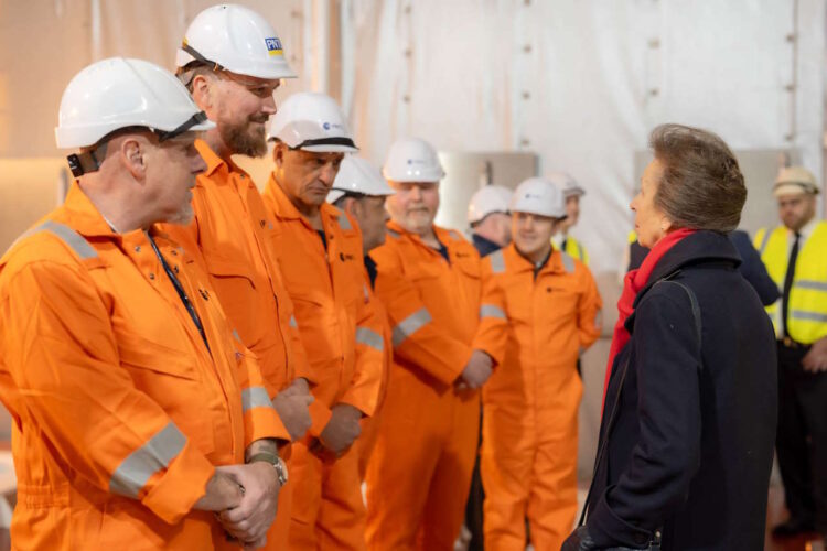 HRH with Pacific Nuclear Transport Limited's crew. // Credit: Nuclear Transport Solutions