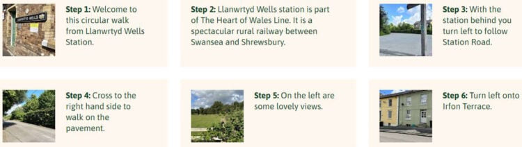 Step-by-step instruction on the Jauntly app. // Credit: Transport for Wales