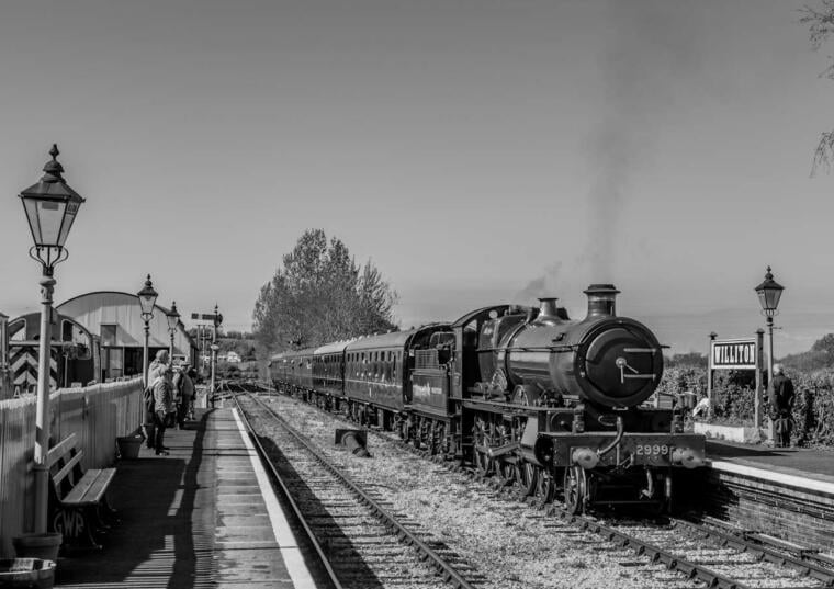 2999 Lady of Legend arrives into Williton, West Somerset Railway