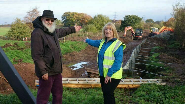 Peter Buck (Engineering) and Carole Mills (Chair) at Darnford Moors