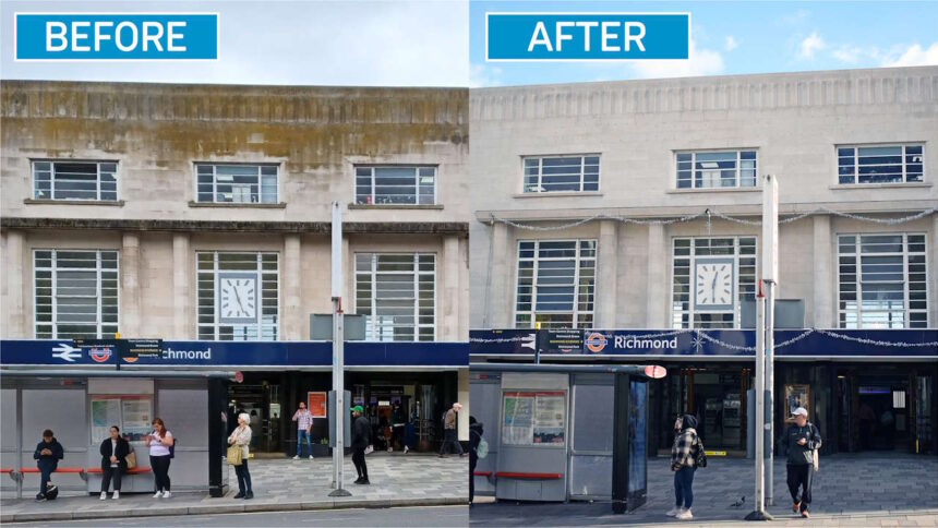 Richmond station before and after cleaning