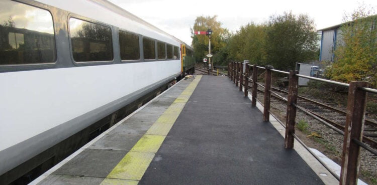 The platform extension at Dereham. // Credit Fred Chapman Mid Norfolk Railway 