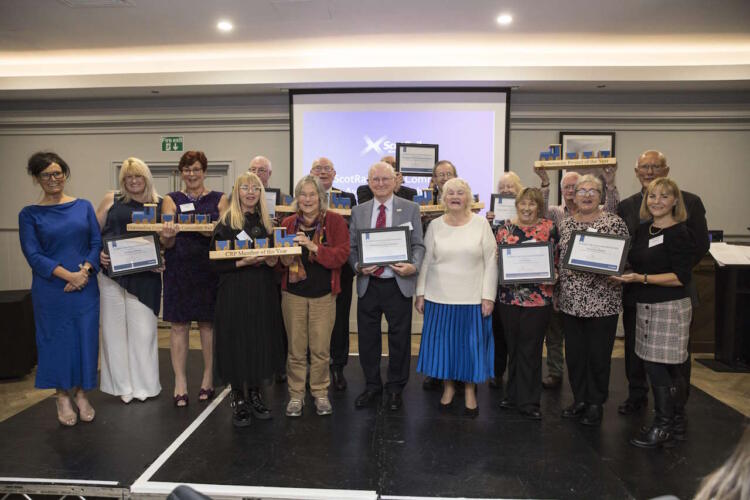 ScotRail in the Community Award winners with awards host, Judith Ralston (left).
