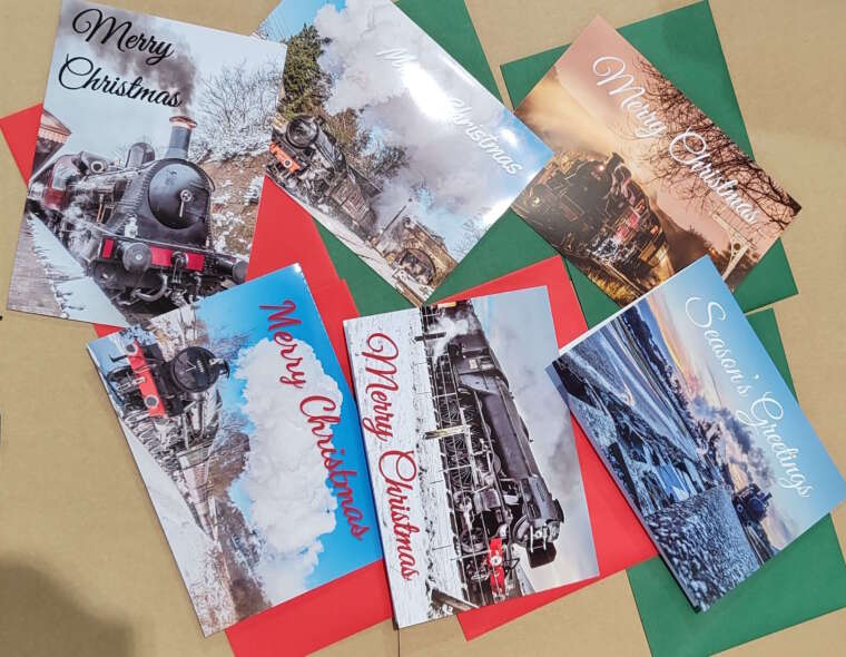 Steam train Christmas cards