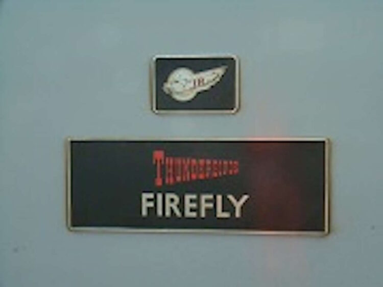 Nameplate on Class 57/3 No. 57314 Thunderbirds Firefly. // Credit: D. Hitchens 