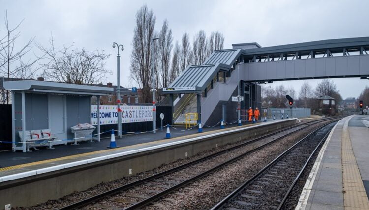 The second platform at Castleford station