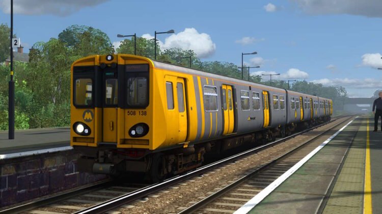 Class 508 Merseyrail & Merseytravel yellow and silver livery. // Credit: Backdated Train Sim