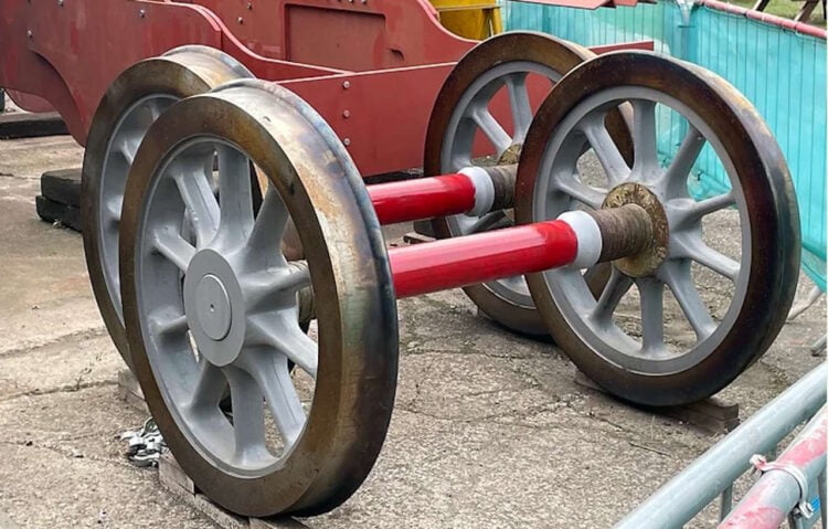 Bogie wheels for the new Manchester, Sheffield and Lincolnshire Railway Class 2 4-4-0 No. 567. Credit: GCR567 Locomotive Group