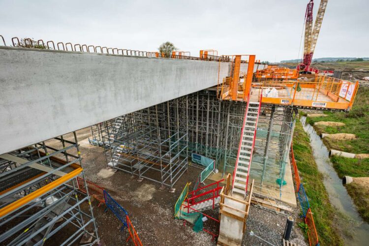 High Furlong Viaduct beams from the side Nov2023 