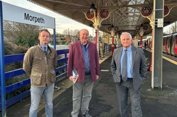 Representatives of the Northumberland campaign at Morpeth station. // Credit: Northumberland County Council