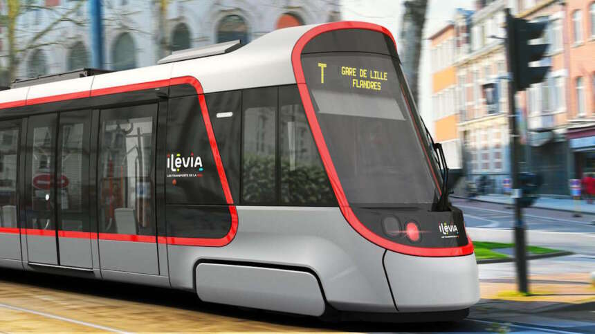Artist’s view of the future Lille trams, which will run on the historic Mongy line
