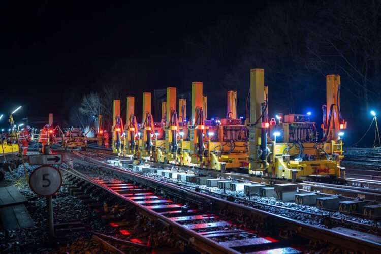Work on the track at Grindleford. // Credit: Network Rail