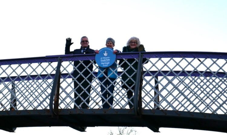 John Wilson, Scotrail; Dr Viviene Cree, Friends of Blair Atholl Station; and Sally Spaven Chair of the Highland Mainline Rail Partnership // Credit: Friends of Blair Atholl Station