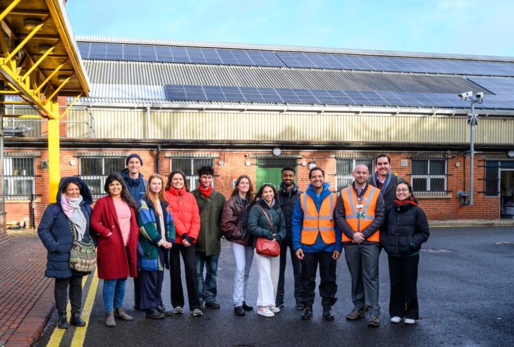 Youth trainees join GTR and Energy Garden to see the solar roof at Streatham Hill train depot