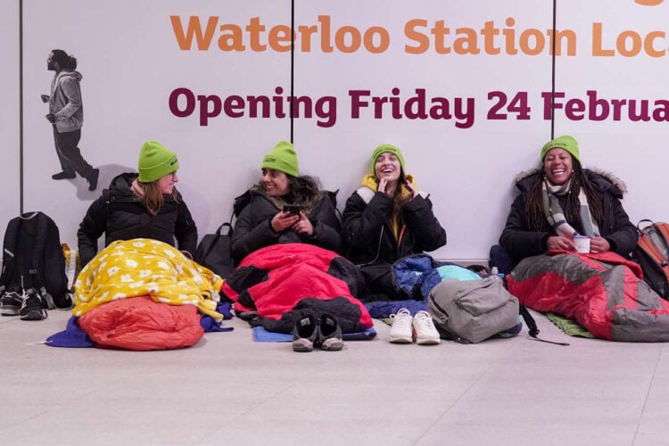 Sleepout 2023 at Waterloo. // Credit: Railway Children