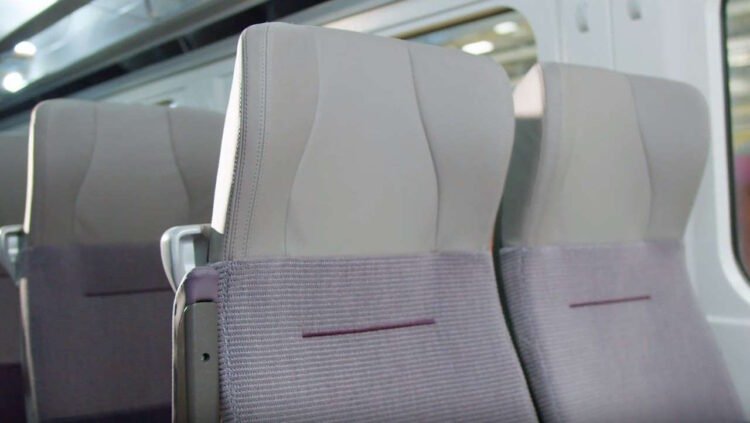 Redesigned headrests in the new train. // Credit: East Midlands Railway